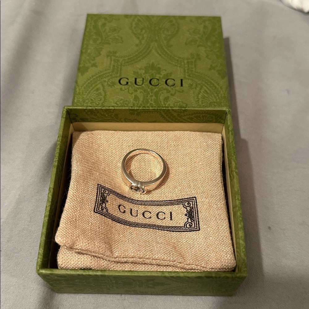 Gucci GG Sterling Silver 925 Ring - Size 7 - Picture 5 of 7
